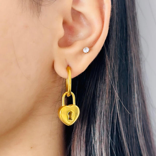 padlock earrings - ZinniaStore