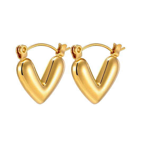 puffy heart earrings