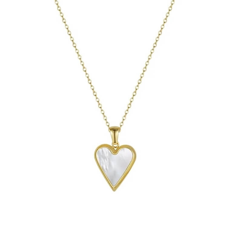 white heart necklace