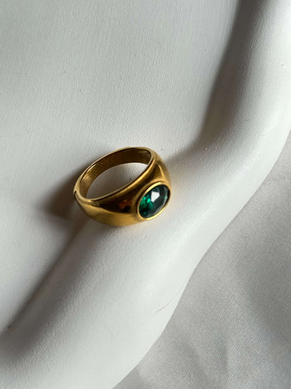 green stone ring