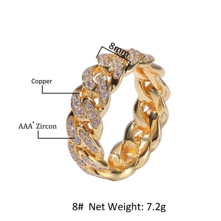 iced cuban link ring