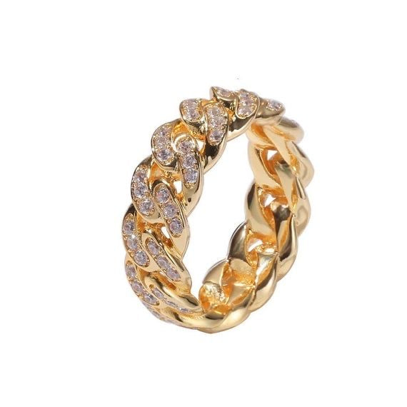 iced cuban link ring