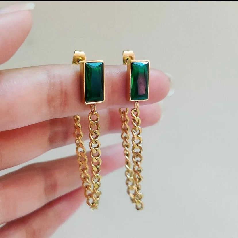 green clavicle necklace set