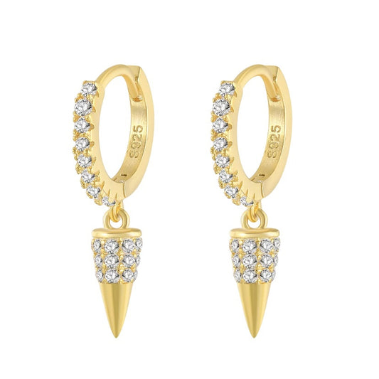 zircon studded bullet earrings