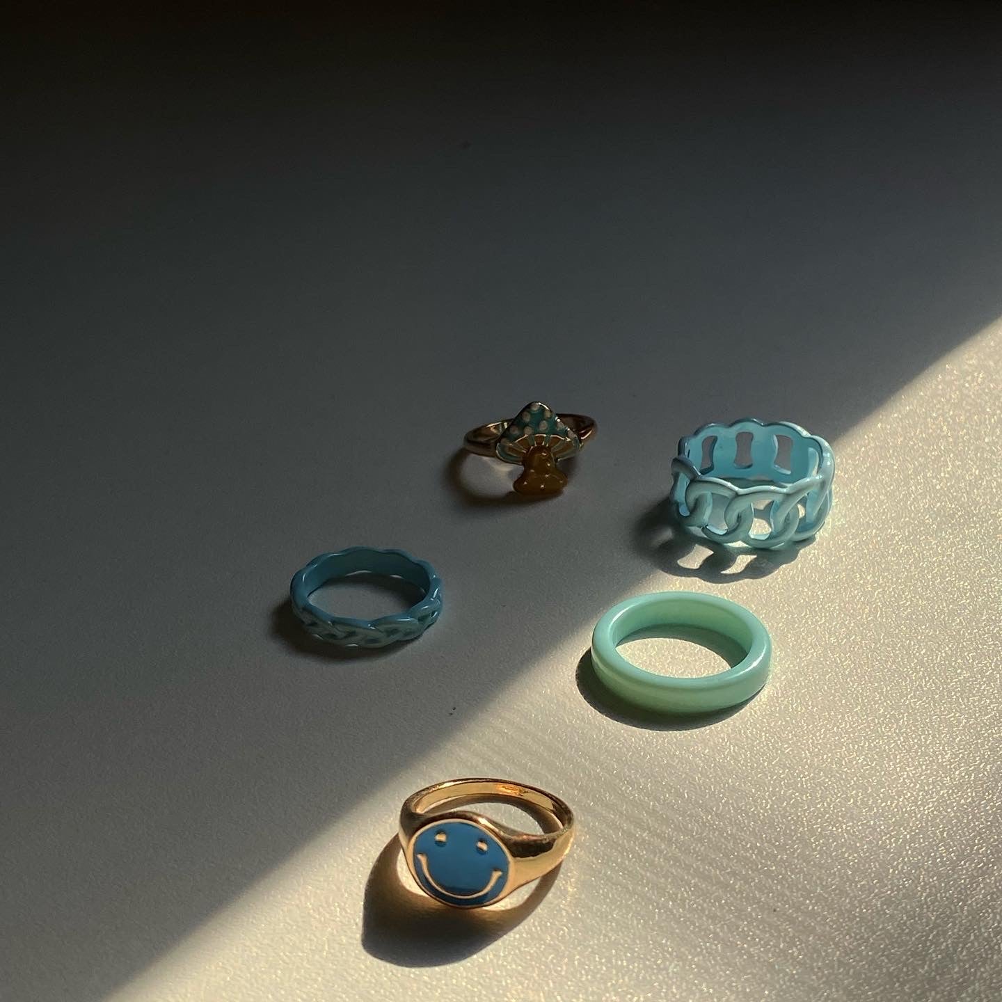 ocean blue ring set