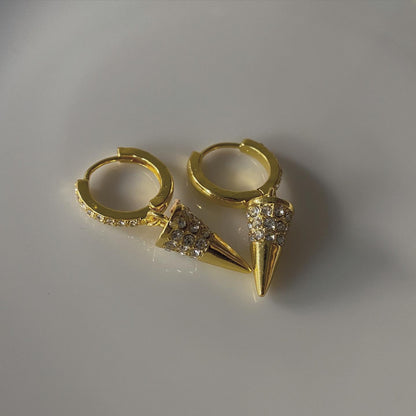 zircon studded bullet earrings