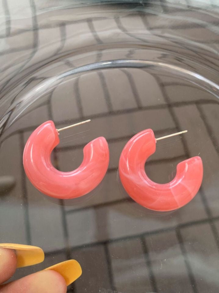 pink chunky hoops